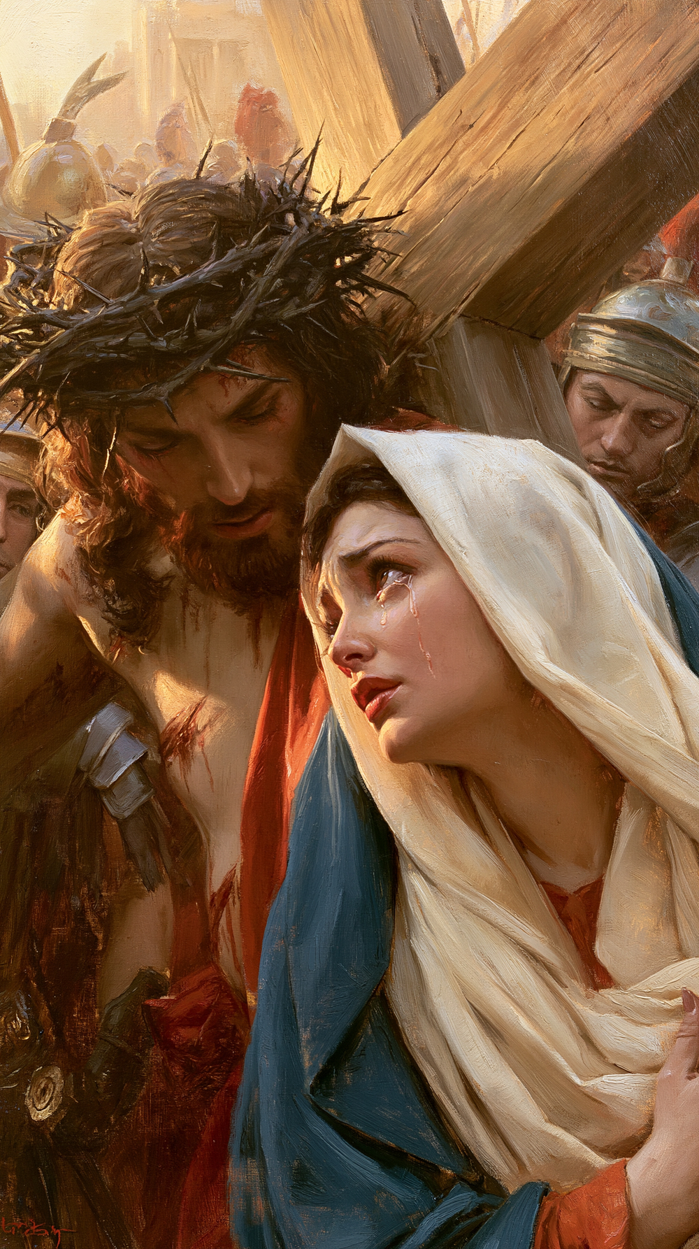 De kruisweg - Jezus ontmoet zijn moeder · Portret n° 59 - Christelijke kunst