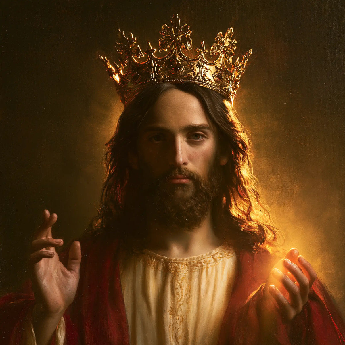 Jesus the King - Close Royal Portrait · Square n° 6