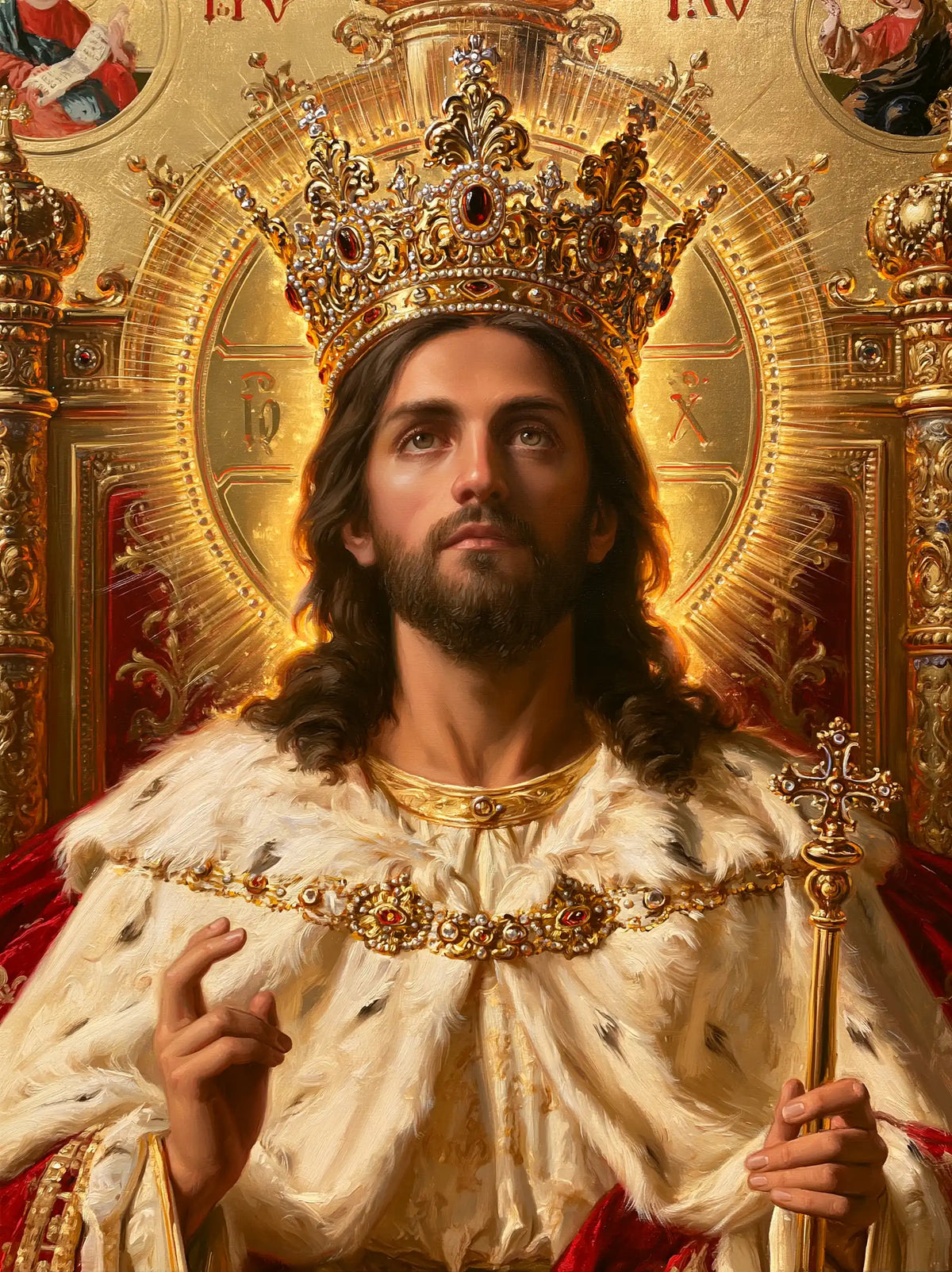 Jesus the King - Red, Ivory and Gold · Portrait n° 13