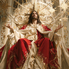 Jesus the King — Palms Amid Starbursts