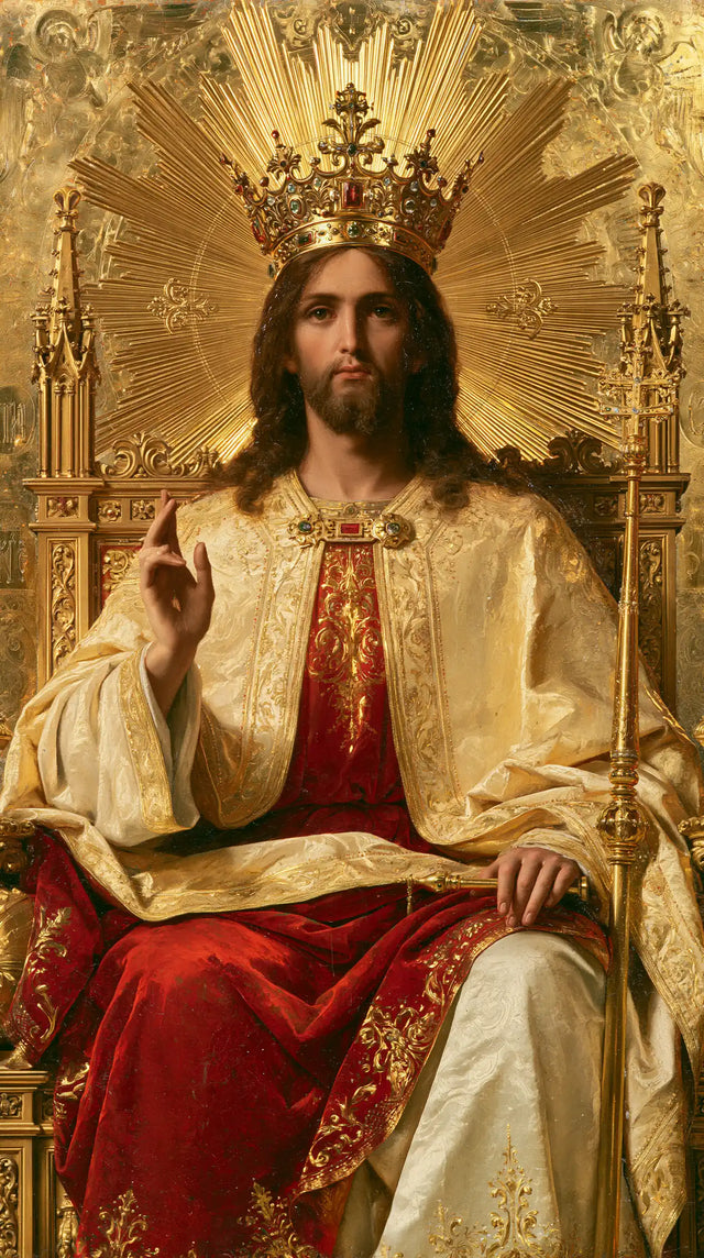 Jesus the King — The Throne with Folds of Golden Light
