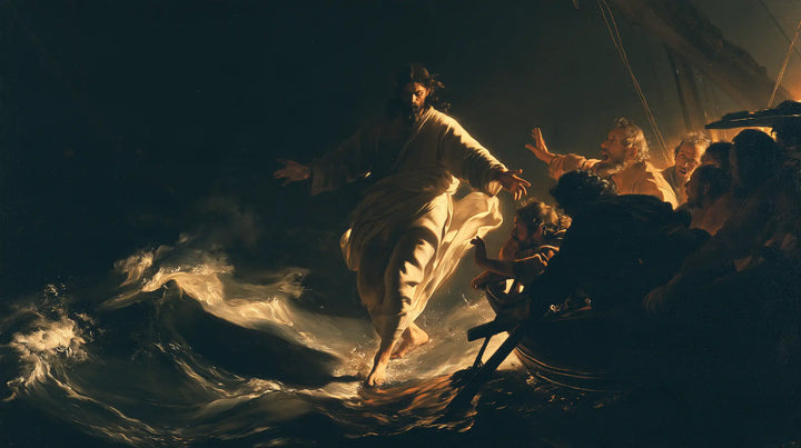 Jesus Walking on Water - Caravaggio Tenebrism · Landscape n° 14