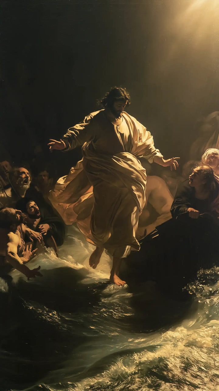Jesus Walking on Water - Caravaggio Tenebrism · Portrait n° 7