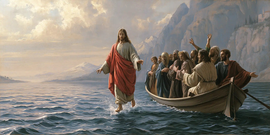 Jesus Walking on Water — Calm beneath the Blue Cliffs