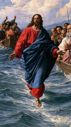 Jesus Walking on Water — Indigo along the White Wake