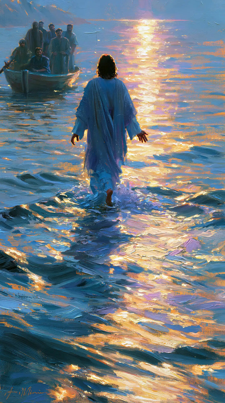 Jesus Walking on Water — Blue in the Sun’s Mosaic