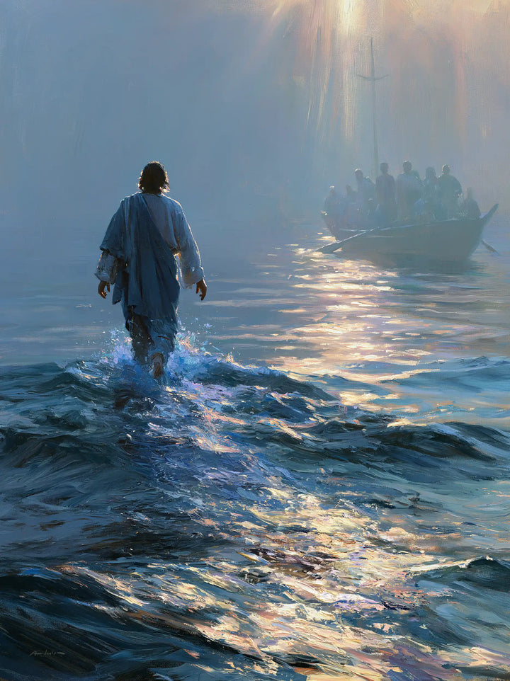 Jesus Walking on Water — Rays Lost in the Blue Mist
