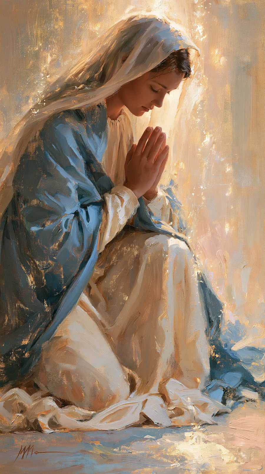 Virgin Mary in Prayer - Impressionist · Portrait n° 14