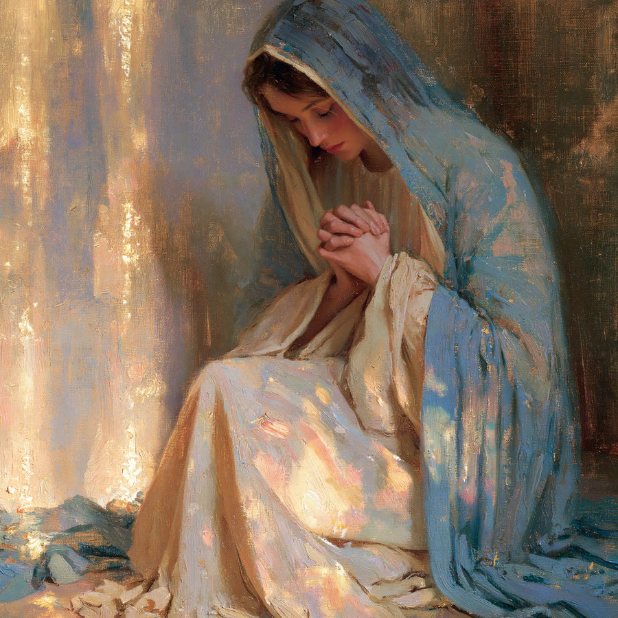 Virgin Mary in Prayer - Impressionist · Square n° 1