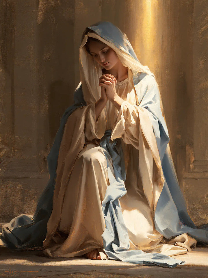 Virgin Mary in Prayer — Sleeves in the Flow of Gold