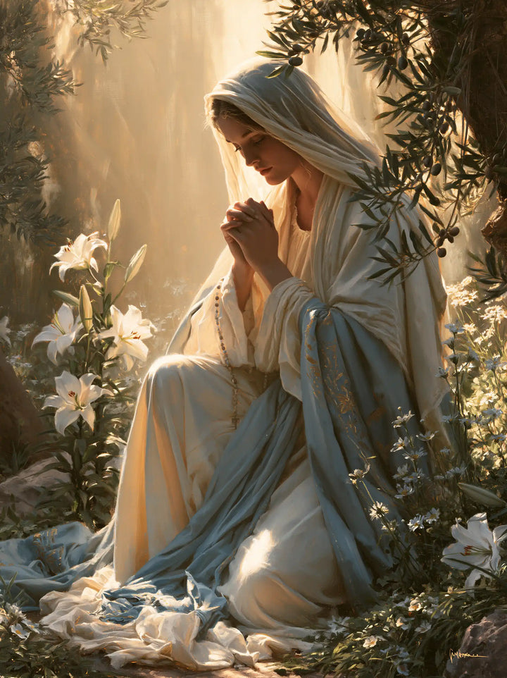 Virgin Mary in Prayer — Prayer beneath the Descending Bough