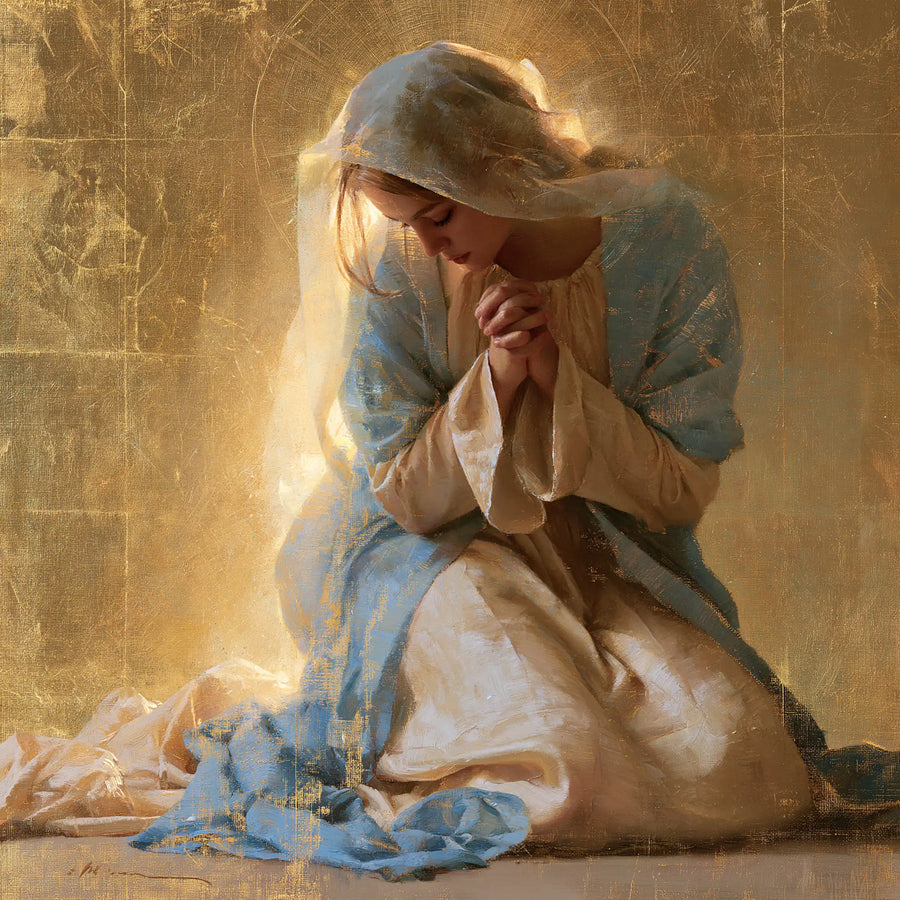 Virgin Mary in Prayer - Sacred Gold · Square n° 3