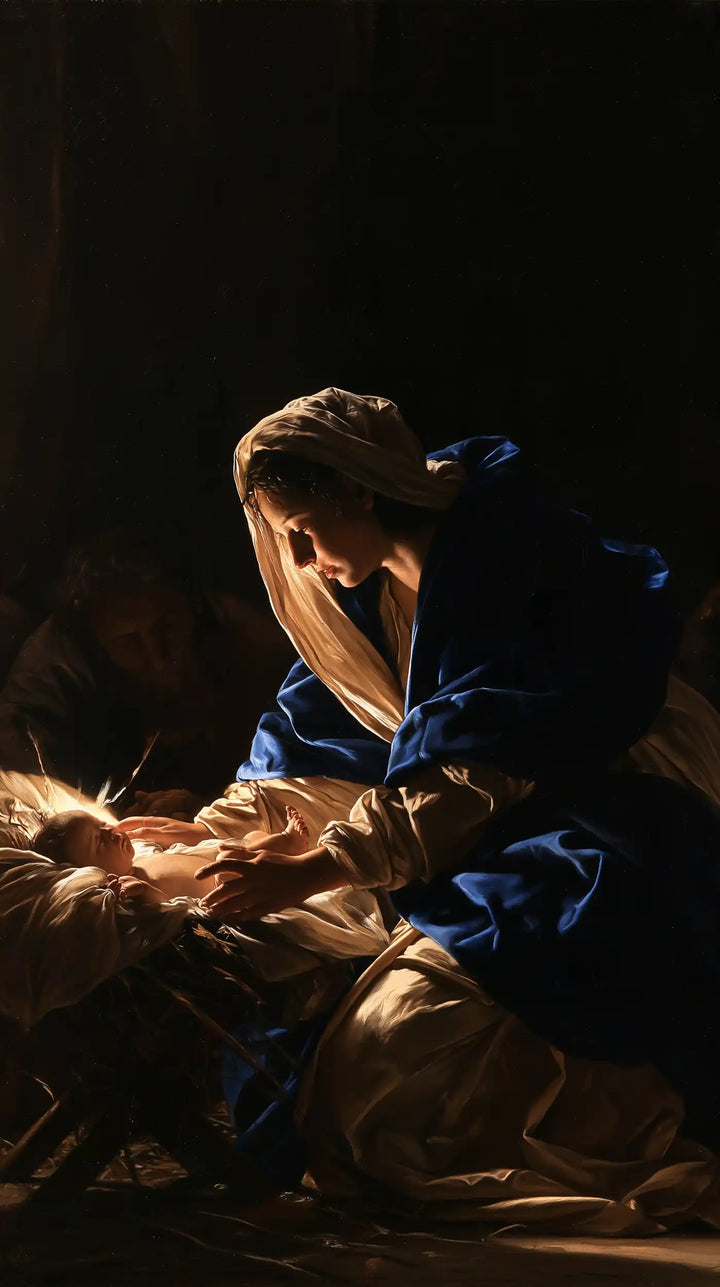 The Nativity - Caravaggio Tenebrism · Portrait n° 5