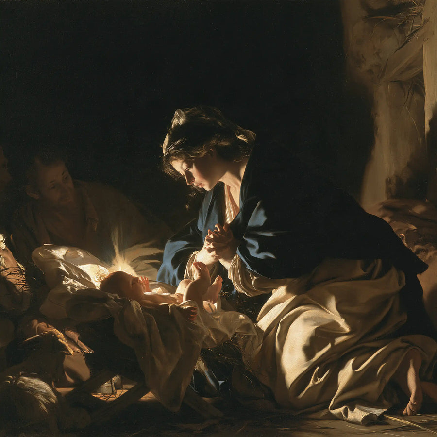 The Nativity - Caravaggio Tenebrism · Square n° 5