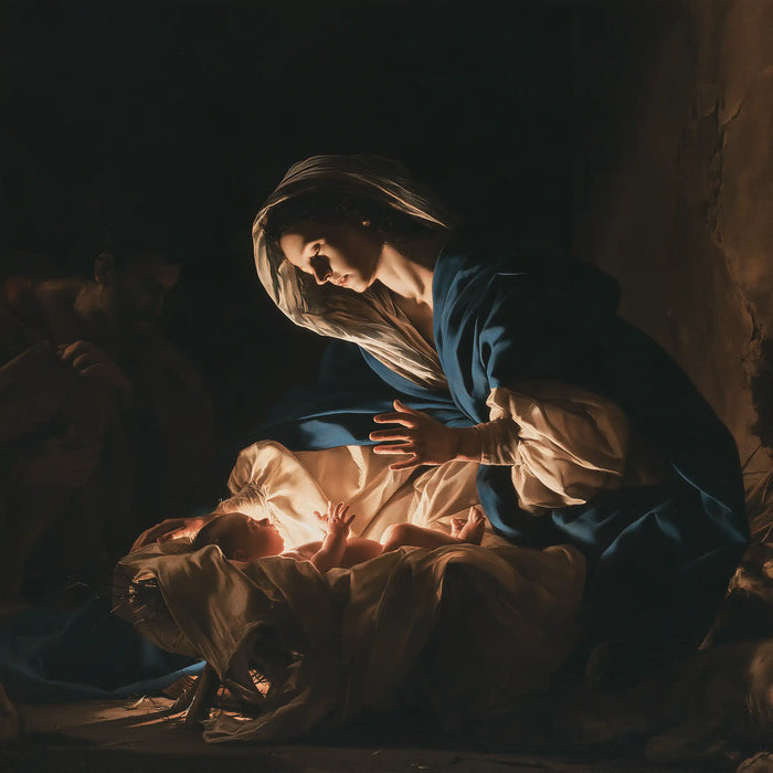 The Nativity - Caravaggio Tenebrism · Square n° 6