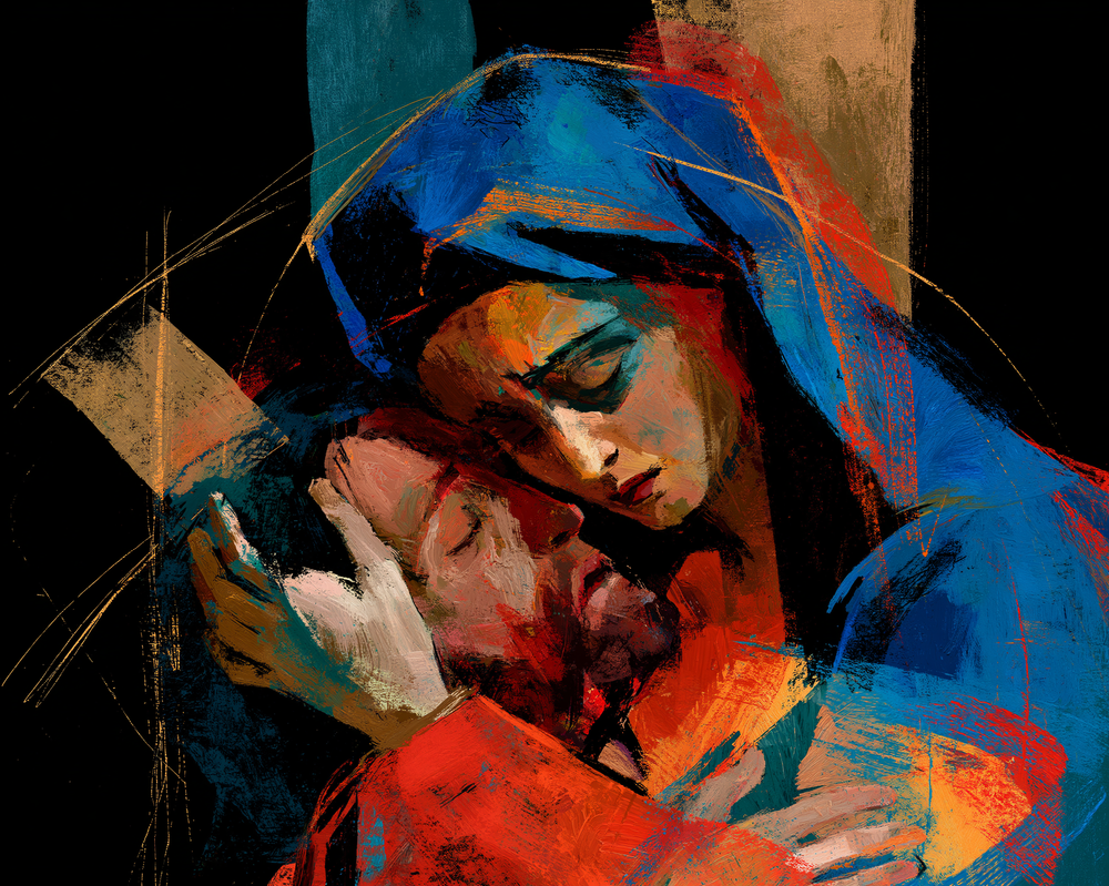 La Pietà - Expressionist · Landschap n° 4 - Christelijke kunst