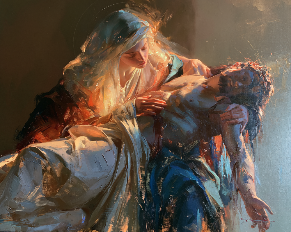 La Pietà - Impressionist · Landschap n° 5 - Christelijke kunst