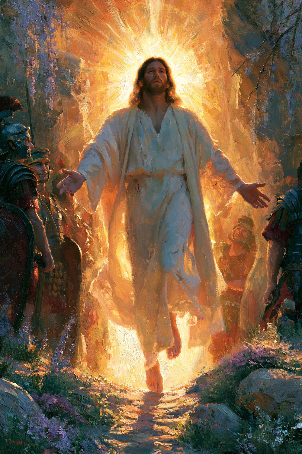 Resurrection of Jesus Christ in Impressionist style, portrait Christian artwork no. 13