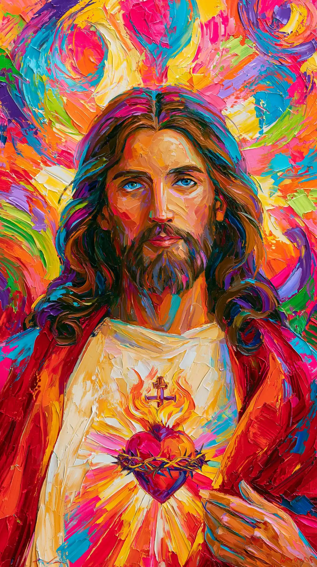 Sacred Heart of Jesus – Ultra-Vibrant Expressionism · Portrait no. 1