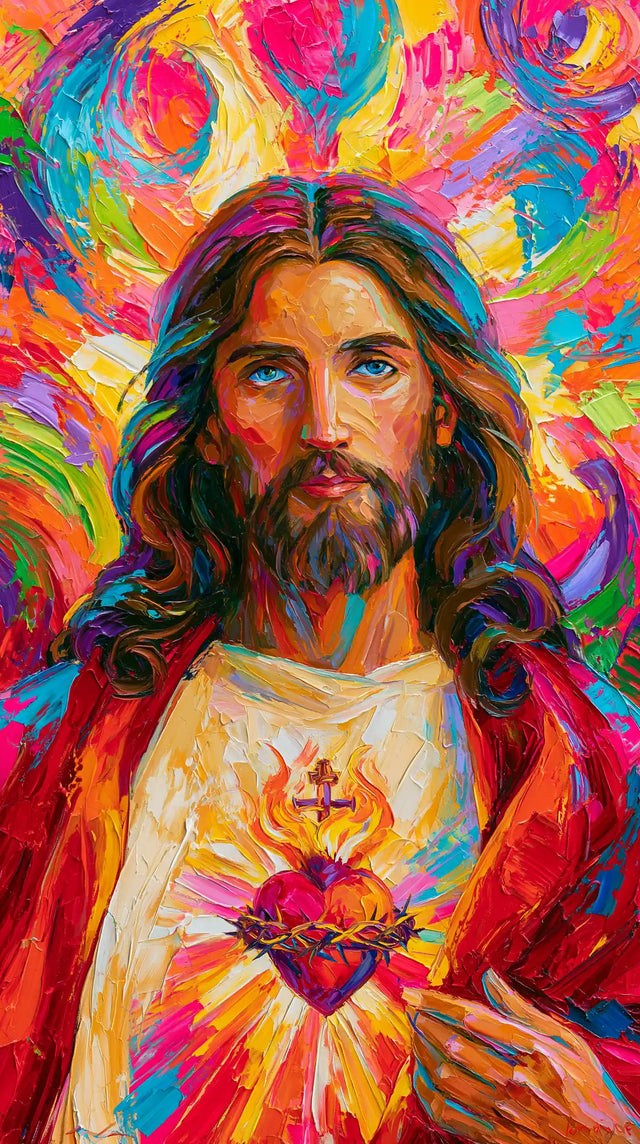 Sacred Heart of Jesus – Ultra-Vibrant Expressionism · Portrait no. 1