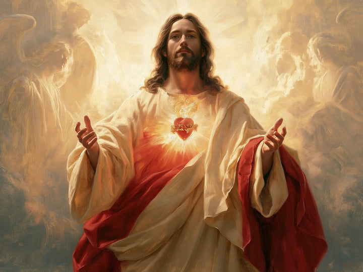 The Sacred Heart of Jesus — Light Within the Circle of Wings