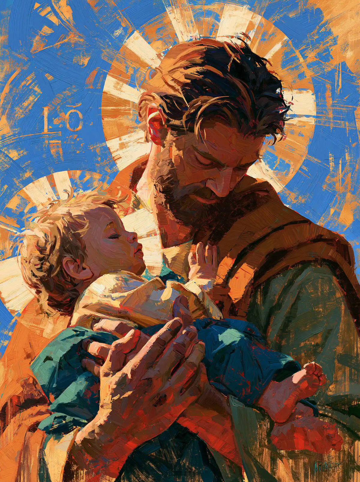 Saint Joseph with the Child Jesus – Expressionist · Portrait no. 7