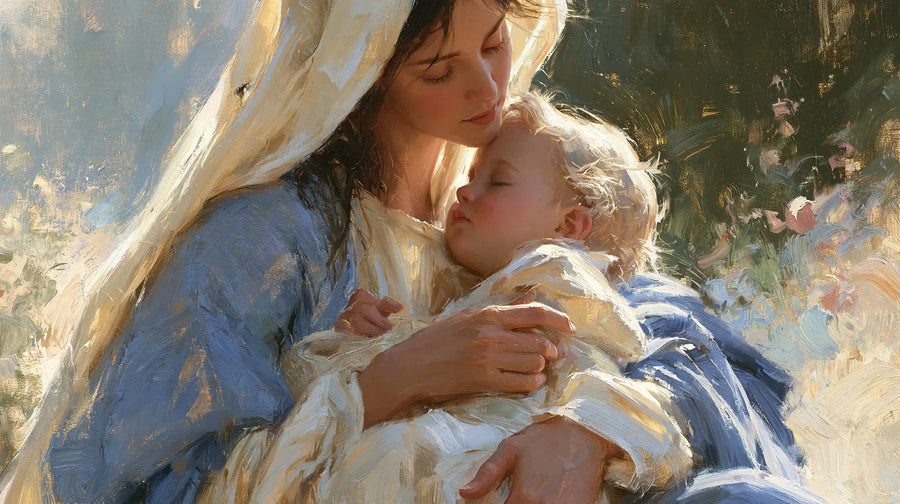 Virgin Mary and Child Jesus - Impressionist · Landscape n° 19