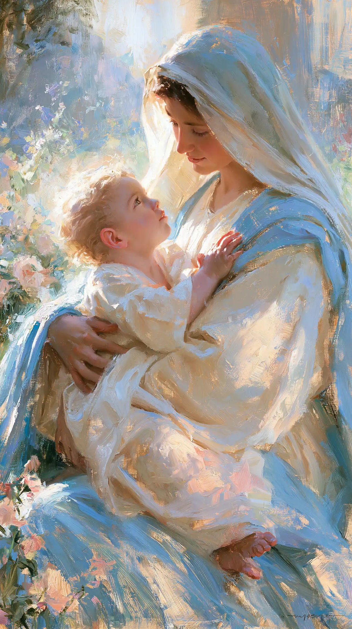 Virgin Mary and Child Jesus - Impressionist · Portrait n° 24