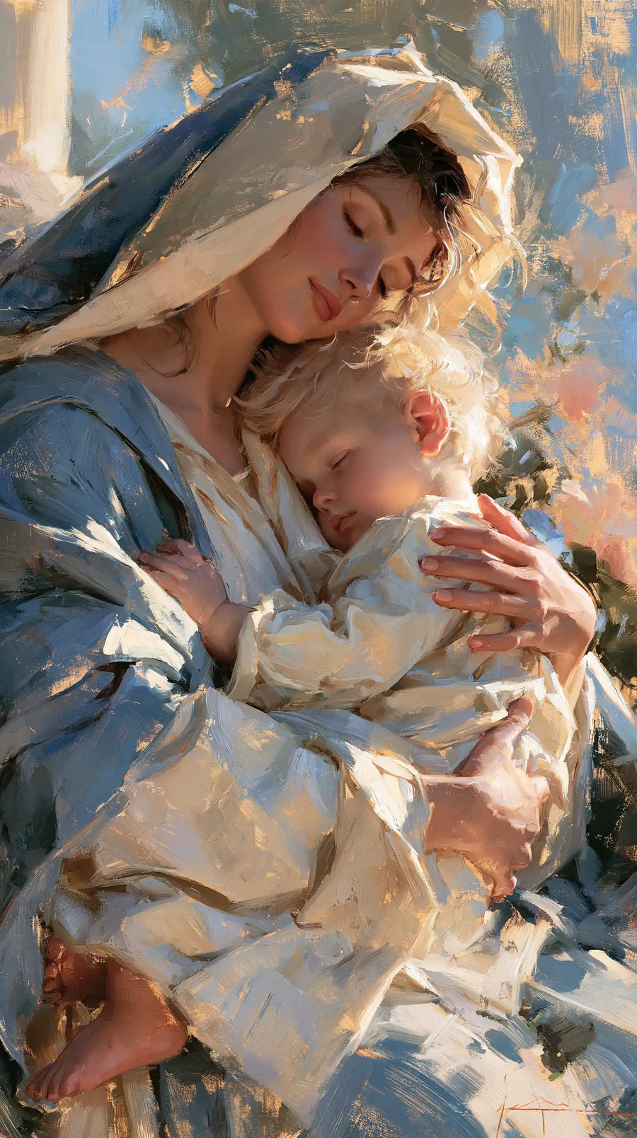 Virgin Mary and Child Jesus - Impressionist · Portrait n° 26