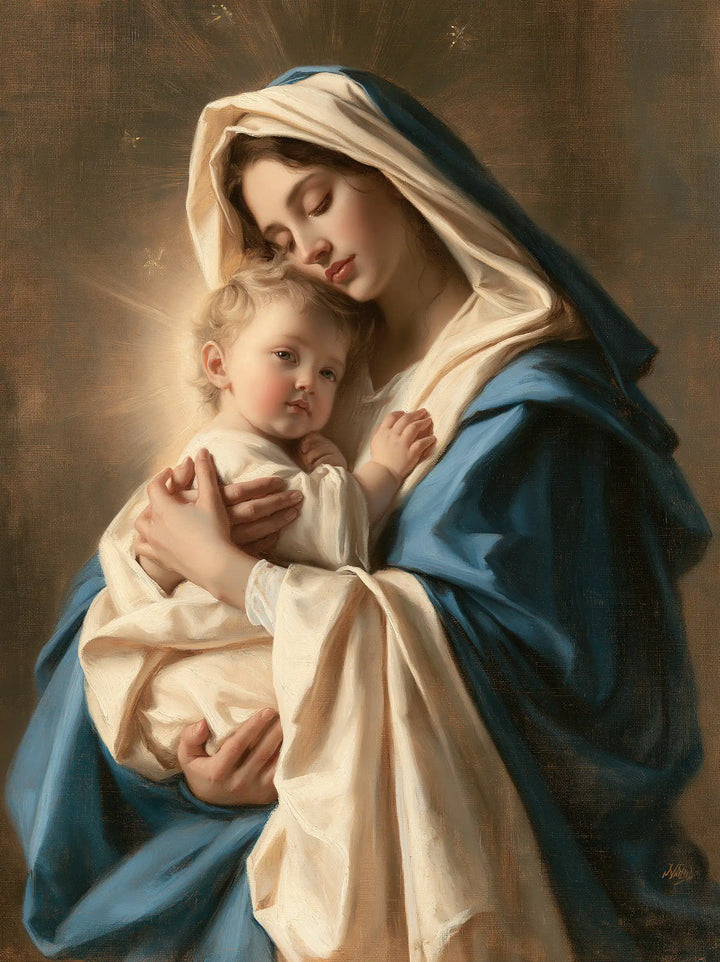 The Virgin and Child — The Little Face Beside the Inclining Cheek