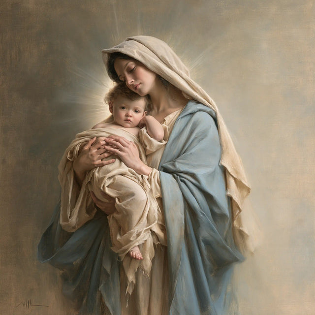 The Virgin and Child — His Mother’s Cheek at the Halo’s Edge